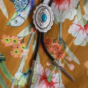 Vintage Western Faux Turquoise Bolo Tie